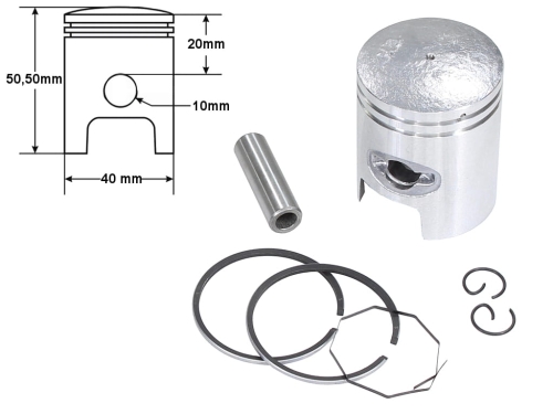 TŁOK HONDA TACT50 40MM PIN10 STANDARD 
