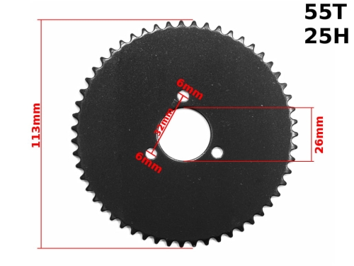 ZĘBATKA TYŁ POCKET 25H 55z 26mm 