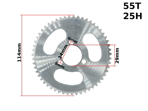 ZĘBATKA TYŁ POCKET 25H 55z 29mm 
