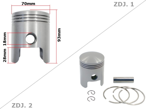 TŁOK MZ ETZ 250 / 251  70,00 2-SZLIF STD 
