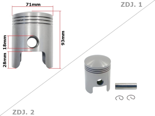 TŁOK MZ ETZ 250 / 251 71,00 4-SZLIF STD 