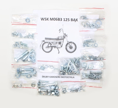ŚRUBY WSK 125 M06B BĄK KPL. (BEZ ŚRUB SILNIKA) 